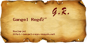 Gangel Regő névjegykártya